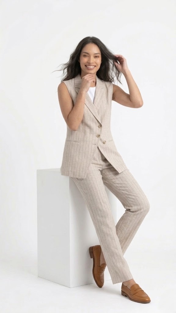 Conjunto Chaleco Sastrero y Pantalón Lino