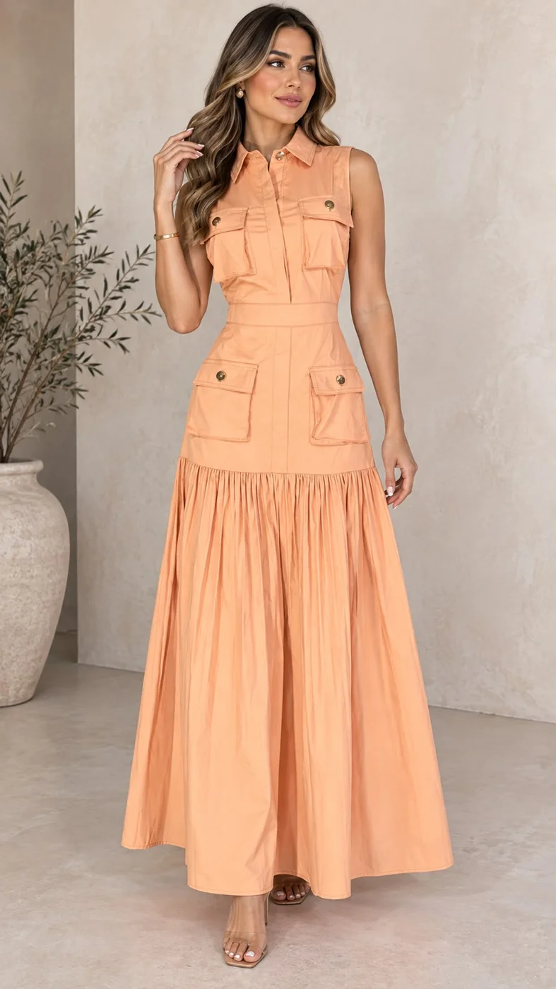 Vestido Durazno Maxi